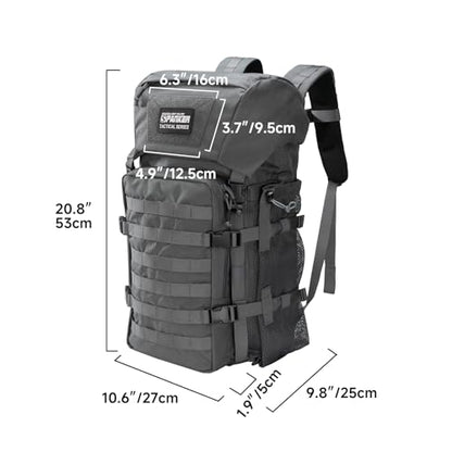 EXCELLENT ELITE SPANKER 40L Camping Hiking Backpack for Men and Women Tactical Military Backpack Large Rucksack Assault Pack Bag for Outdoor Camping, Hiking,Travel Backpacking(Grey - color: Grey