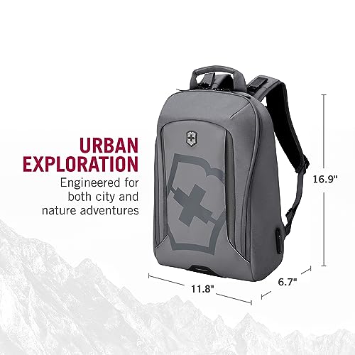 Victorinox Touring 2.0 City Daypack - Professional Laptop Backpack for Business & Outdoor Use - Features Waterproof Pouch - 17 Liters, Light Gray - color: Stone Grey