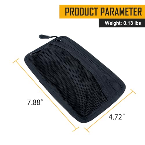IDOGEAR Tactical Mesh Pouch Insert Modular Bag Compartment Utility Organizer Admin Pouch EDC Net Pocket with Hook Fasteners
