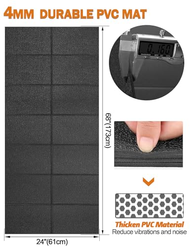Treadmill Mat 68"x24", WERCHO Foldable Walking Pad Mat for Carpet Hardwood Floors 4mm Heavy-Duty Exercise Equipment Mat for Treadmil Pad,Spin Bike, Elliptical Trainer, Home, Gym - size: 68"L x 24"W x 0.16"Th