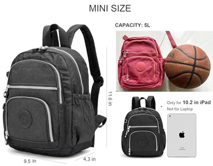 Mini Hiking Waterproof Backpack Purse for Women and Men,Travel Backpack 5L - color: Black