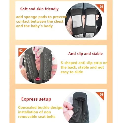 Universal Child Car Seat Chest Harness Clip Universal Safer Belt Clip Buckle Lock Stroller Chest Clip Adjustable Guard for Baby and Kids (Gray Chest Buckle Set) - color: Gray chest buckle set