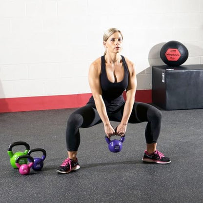 Body-Solid Vinyl Coated Kettlebells with Kettle Grip Handles, Perfect Kettlebells for Weight Training and Core Workout Exercise Equipments - style: 8lbs.