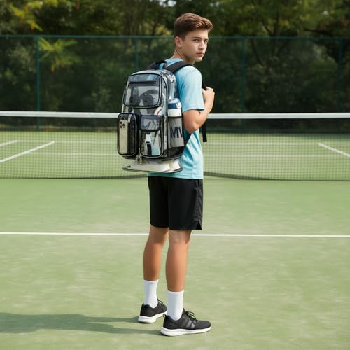 Cusangel Heavy Duty Clear Backpack,16.5 x12 x5inch TPU Large Capacity See Through Backpack for Sport Events,Travel (Upgrad Black-XL) - color: Upgrad Black-xl
