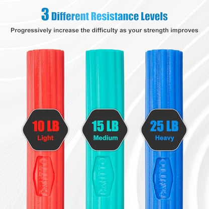 Flexible Resistance Bar for Physical Therapy, Resistance Exercise Twisting Bar for Tennis Elbow, Tendonitis Pain Relief & Grip Strength Improve - color: Green- Medium 15 LBS