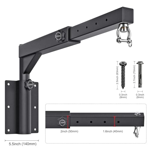 Dolibest Wall Mount Heavy Bag Hanger, Heavy Duty Punching Bag Hanger, Adjustable Boxing Bag Hanger Stand for Home Gym Indoor Outdoor, (800 LB Capacity) - color: Adjustable Heavy Bag Hanger
