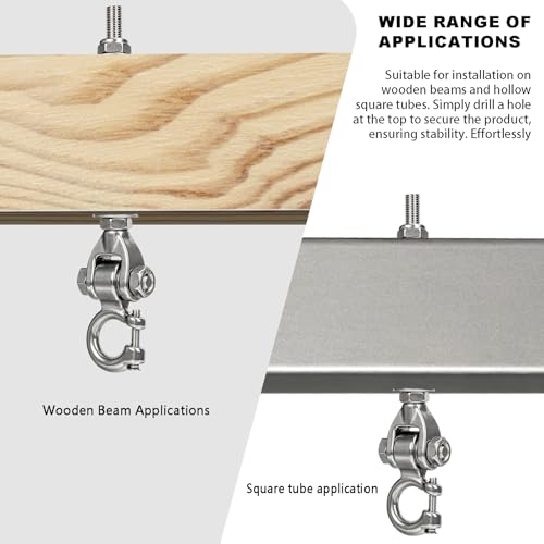 Heavy Duty Swing Hanger with 180°Rotation 1500LB | 2-Pack Stainless steel Bearing Silent Capacity for Sandbag Yoga Swing Hammock Chair