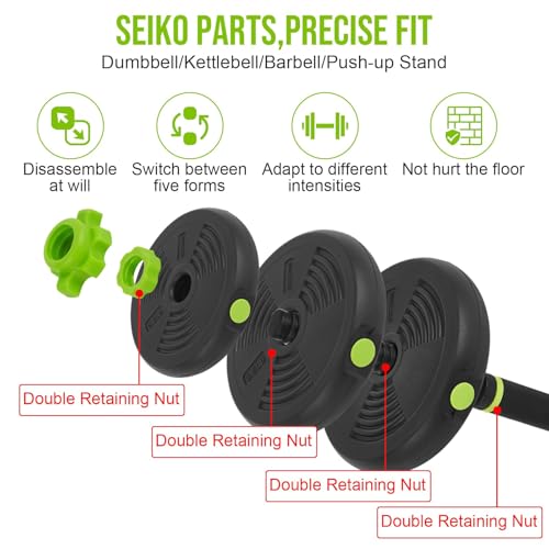 4-in-1 Adjustable Dumbbell Set, 30/44/66/88 Lbs Free Weights Set with Connector, Fitness Exercise Equipment Used As Kettlebells, Barbell, Push Up Stand, Weights Set for Home Gym Suitable Women/Men - size: 44 Lbs Round