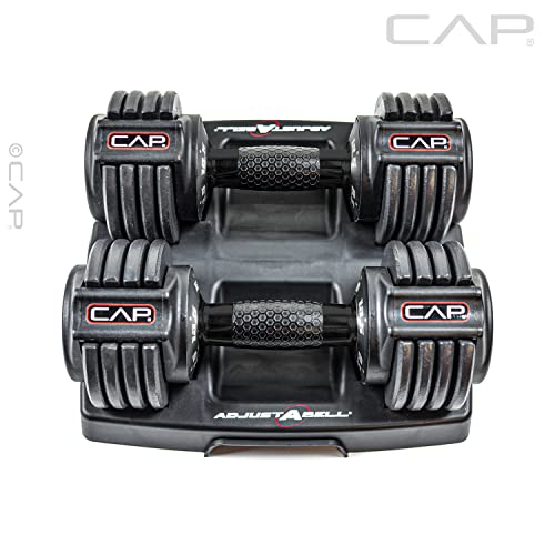 CAP ADJUSTABELL Adjustable Dumbbell Weights - Singles & Pairs | 12.5 lb, 25 lb & 55 lb | Multiple Handle Options - size: 12.5 lb - Honeycomb Black Handle, style: Pair