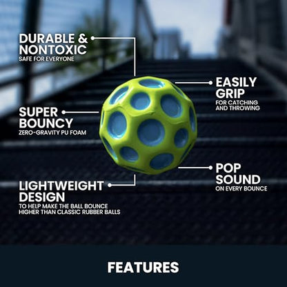 Waboba The Original Moon Ball 2 Pack - Super Bouncy Wall Balls for Kids and Teens - Outdoor Sports Toy Gift - Yellow & Cobalt