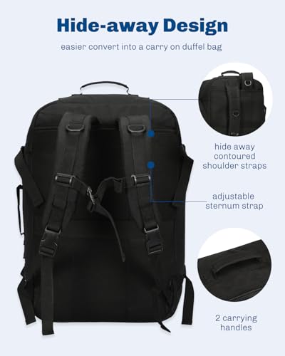 Hynes Eagle Carry on Backpack 38L Large Travel Backpack for Women Flight Approved Weekender Bag Laptop Backpack Men 15 inches Black 2023 - color: Black 2023