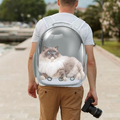 Cat Backpack, Airline Approved Bubble Carrying Bag for Small Medium Dogs Cats, Space Capsule Pet Carrier Dog Hiking Backpack Travel Carrier (Grey) - color: Grey