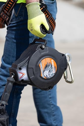 Malta Dynamics Edgehog Self Retracting Lifeline – 50’ Leading Edge Fall Protection Yoyo Cable, Class 2 Retractable Lanyard with Quick-Action Brake, OSHA and ANSI Compliant Safety Lanyard - size: 50 Foot