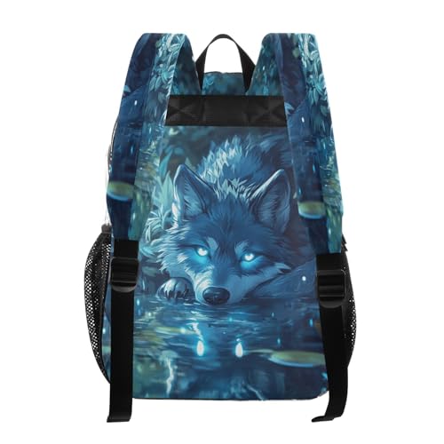 MCHIVER Wolf River Blue Clear Backpack Stadium Approved 10.6x5.1x15.7 Transparent Bag for Festival Concert Sport Events