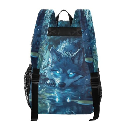 MCHIVER Wolf River Blue Clear Backpack Stadium Approved 10.6x5.1x15.7 Transparent Bag for Festival Concert Sport Events