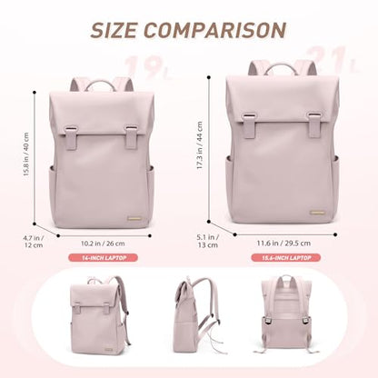 Women Laptop Backpack Computer Backpacks Carry On Waterproof backpack Fits 14Inch Notebook Travel Commute College (Dusty Pink) - color: Dusty Pink, size: 14 Inch