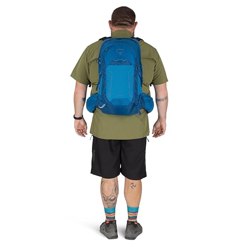 Osprey Talon 22L Men's Lightweight Hiking Backpack - Small Daypack for Travel & Camping, Black/Coal Grey, Extended Fit - color: Black/Coal Grey, size: 22L - Extended Fit