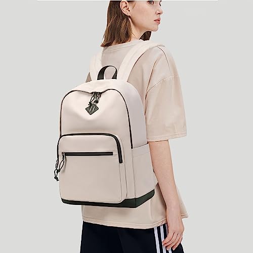 Lohol Classic Backpack for Girls Boys Teens, Lightweight Bookbag for School Travel College (Beige/Green) - color: Beige/Green