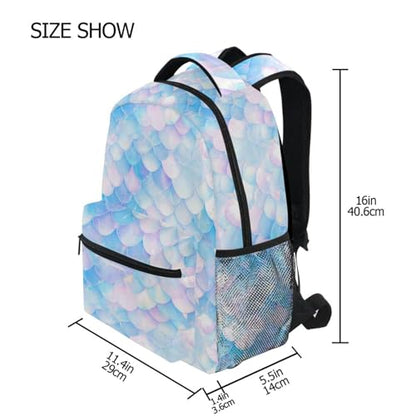 Cute Backpack for Teacher Nurse Fashion Travel Laptop Backpack with Chest Strap Gift Men & Women White Scales Glittering - color: Multicolor02