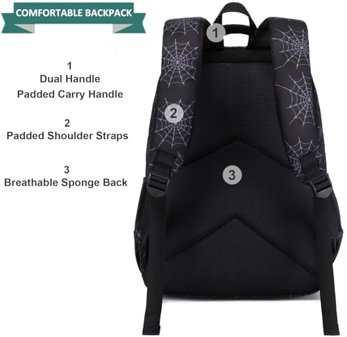 JIANYA School Backpack for Boys and Girls Elementary Children's School Bag Kids Backpack with Lunch Box - color: Letters/ Black