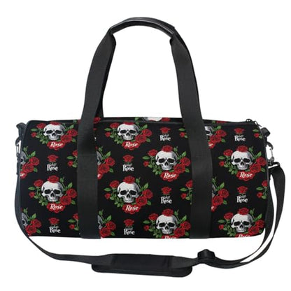 MNSRUU Duffel Bags Skull Rose Birds Sports Gym Bag Travel Luggage Overnight Bags for Men Women Duffel Bags for Traveling - color: Goth 10
