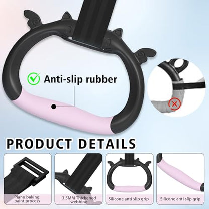 Gymnastics Rings, Children's Home Gym Equipment, Children's Adjustable Strap Strength Training Rings, Pulling Rings for Physical Training - color: pink