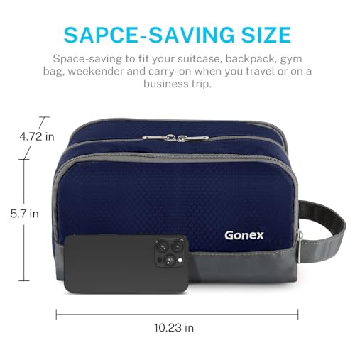 Gonex Travel Toiletry Bag Nylon, Shaving Bag Toiletry Organizer Deep Blue - color: Deep Blue