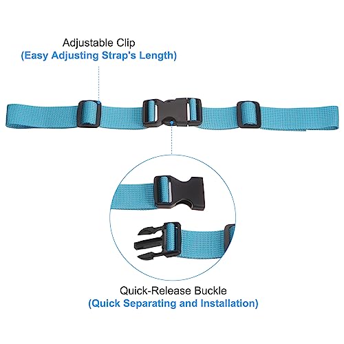 PATIKIL Backpack Chest Strap, 2 Pack Polyester Webbing Adjustable Replacement Strap with Quick-Release Buckle for Bag Outdoor Hiking Cycling, Sky Blue