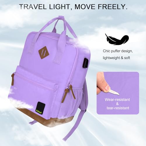 Goloni Small Carry On Travel Backpack with USB Charging Port, Lightweight Water Resistant Mini Carry-on Backpack for Men Women, Compact Personal Everyday Backpack,Purple - color: Purple