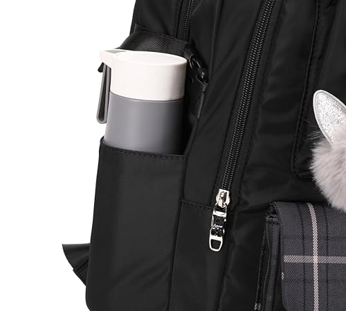 Joymoze Women Fashion Travel Backpack Set Roomy Laptop Rucksack Set Casual Daypack for Girl Black - color: Black