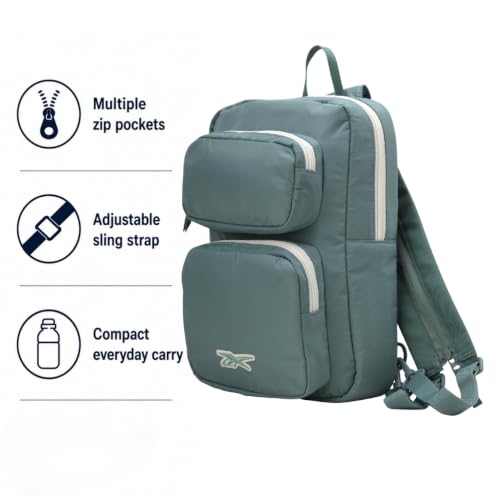 Reebok Unisex Crossbody Bag - Convertible Compact Durable Cross Body Bag for Women and Men - Gym and Travel Essentials, Size One Size, Mikayla Green - color: Mikayla Green