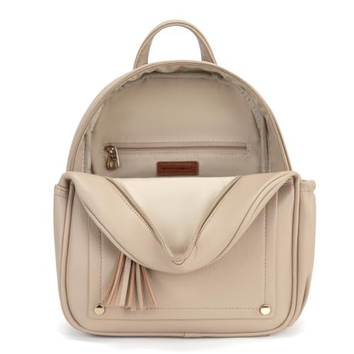 Montana West Mini Backpack Purse for Women Anti Theft Backpacks with Secured Zipper and Tassel - color: *Mini Khaki