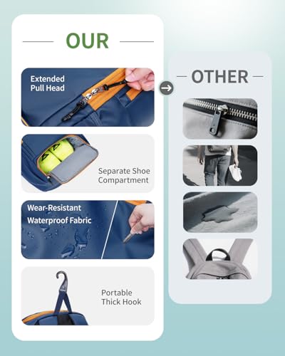 sportsnew Pickleball Bag Large Sports Pickleball Backpack with Shoe Compartment for Men Women, Patent Pending - color: Navy Blue
