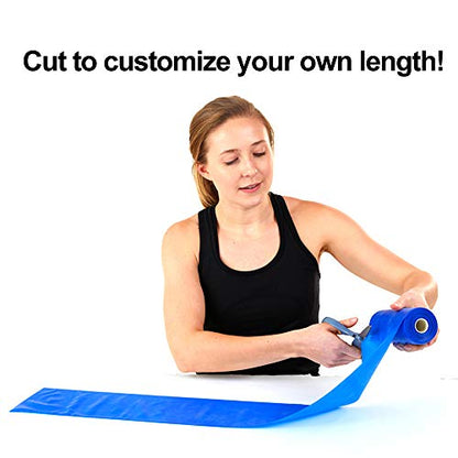 Resistance Band for Working Out | Super Exercise Bands 8,16,24 Yard Bulk Rolls |10 Strengths in Light Medium and Heavy Resistance Bands | Latex Free Workout Bands Including App and e-Book - size: 24 Yards, style: Medium