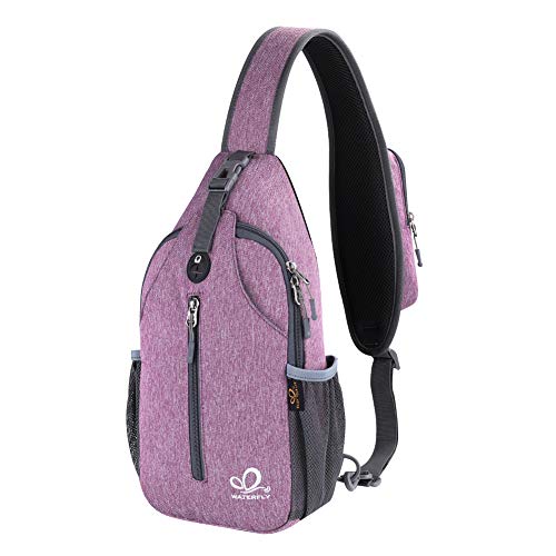 WATERFLY Crossbody Sling Backpack Sling Bag Travel Hiking Chest Bag Daypack (Purple) - color: B-purple