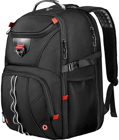 Z-MGKISS Extra Large Travel Laptop Backpack,XXXL Gaming Backpack, 18.4 inch TSA Friendly College Daypack Big Capacity Heavy Duty Business Suitcase Daypack Bag Port for Men/Women-Black - color: Black-2