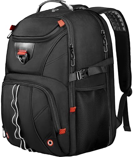 Z-MGKISS Extra Large Travel Laptop Backpack,XXXL Gaming Backpack, 18.4 inch TSA Friendly College Daypack Big Capacity Heavy Duty Business Suitcase Daypack Bag Port for Men/Women-Black - color: Black-2