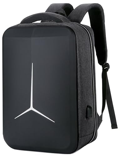 Hard Shell Business Backpack Travel Laptop backpack USB port backpack Daily laptop backpack Waterproof travel backpack (01#Grey) - color: 01#grey
