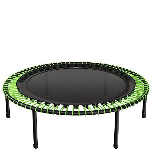 bellicon Mini Trampoline | Bungee Suspension up to 260 lbs | Indoor Fitness Rebounder for Adults | Screw-in Legs - color: Green, size: 44"