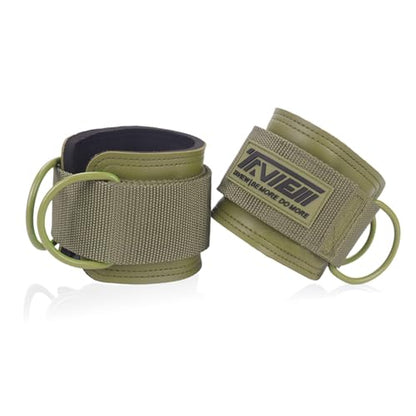 TAVIEW Ankle Straps Cable Machine Attachment for Gym - Cable Kickback Ankle Straps - Padded Ankle Cuffs for Glute Kickbacks and Leg Workouts - color: Green-Pair