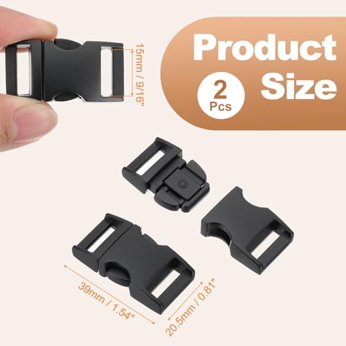 PATIKIL Quick Side Release Buckle, Metal Buckles Replacement No Sewing Snaps Clips Clasps - color: Black, size: 3/4 Inch
