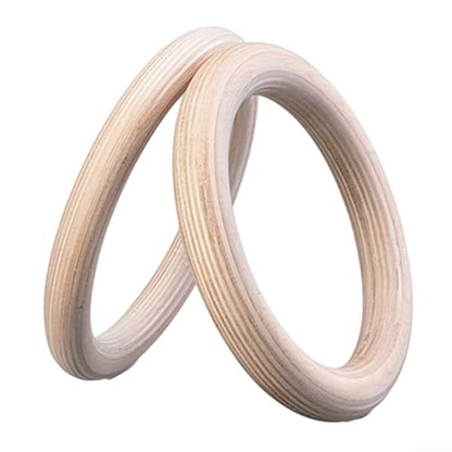 Wooden Exercise Rings (Set Of 2) Perfect Addition To Your Home Workout Regimen(25mm 19cm)