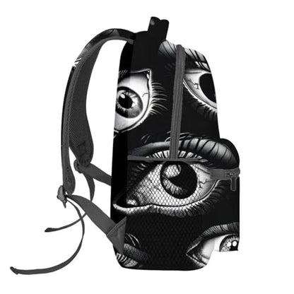Gothic Eye Backpack,Black & White Polyester Backpacks,Lightweight Double Shoulder Back Pack for Adults,Goth Bookbag,School Bag Gifts,Casual Travel Daypack Book Packs - color: Gothic Eye