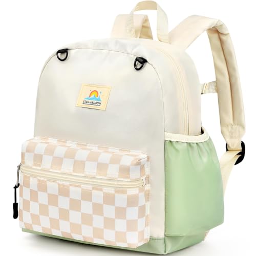 STEAMEDBUN Toddler Backpack Boys Girls 2-4, Preschool Daycare Backpack -12inch - color: White&brown Checkerboard, size: Mini-12"H(not fit folder)