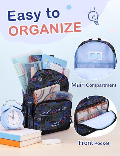 VASCHY Kids Backpacks, 12L Toddler & 17.5L School Backpacks, Lightweight Water-Resistant for Boys and Girls Ages 3-12 - color: Racing Blue-s, size: Small