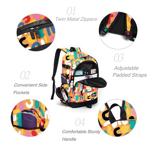 rickyh style School Backpack Travel Bag for Men & Women Lightweight College Back Pack with Laptop Compartmen - color: 01zm