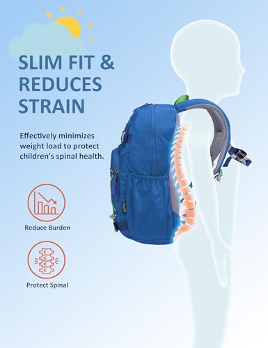 MOUNTAINTOP 18L Kids Backpack, Lightweight Children Daypack for Boys Girls, School Bag with Chest Strap, 29 * 16 * 45CM - color: Blue
