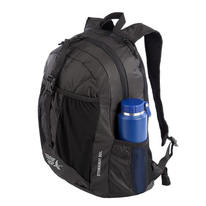 Eddie Bauer Stowaway Packable Backpack | Travel | Outdoor | Lightweight | Foldable | Durable | Ripstop Polyester | 30L - Onyx Black - color: Onyx, size: 30L