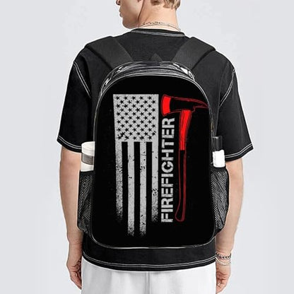 Daypack Backpack Polyester Anti-Theft Multipurpose American Thin Red Line Flag Firefighter Black Bookbag Big Capacity Travel Hiking Camping Rucksack With Smooth Zippers - color: Pattern 204