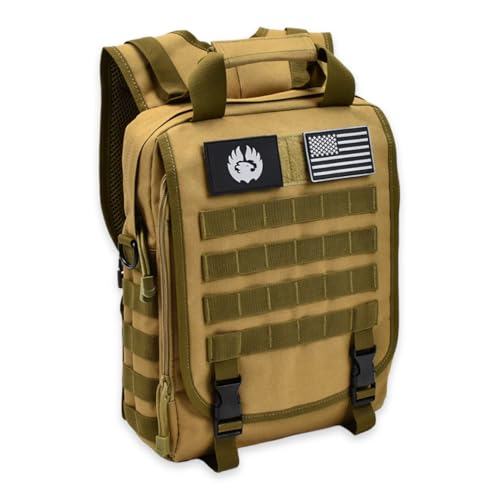 TORCH MOLLE Urban Commuter Backpack Laptop Bag Rucksack for Hiking Cycling Crossfit Light Rucking EDC Gear V2 (Desert) - color: Desert